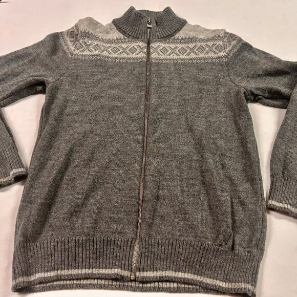 Dale Of Norway Men's 100% New Wool Full Zip Sweater Gray Size L - Picture 1 of 8